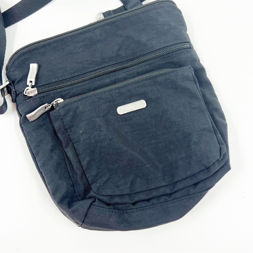 ✅BAGGALLINI BLACK NYLON CANVAS URBAN MESSENGER CROSSBODY ORGANIZER SHOULDER BAG - Picture 3 of 6